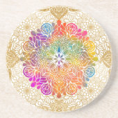 Dessous De Verre En Grès Mandala multicolore (Devant)
