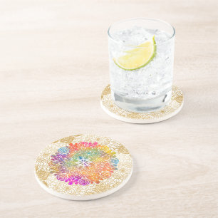 Dessous De Verre En Grès Mandala multicolore