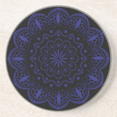 Dessous de verre en grès Mandala | Noir et Violet (Devant)