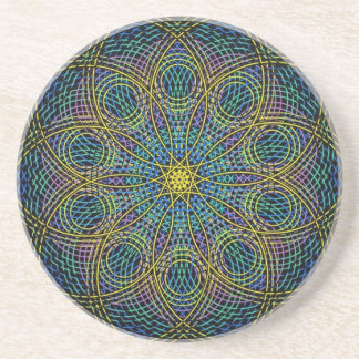 Dessous De Verre En Grès Mandala sacré de la géométrie : Sincérité - tirée