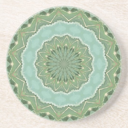 Dessous De Verre En Grès Mandala Succulent (Devant)