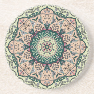 Dessous de verre en grès Mandala vert