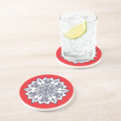 Dessous De Verre En Grès Mandela Bleue et Blanc Dessous de verre de grès (Côté)