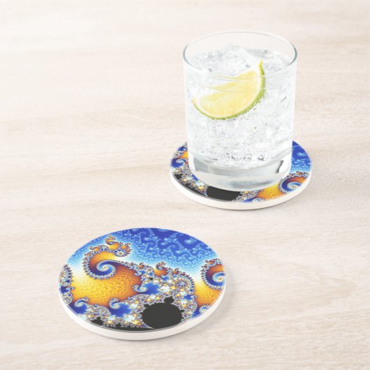 Dessous De Verre En Grès Mandelbrot Set Satellite Double Spirale Fractale (Côté)