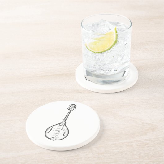 Dessous De Verre En Grès Mandoline "dessin " (Côté)