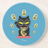 Dessous De Verre En Grès Maneki Neko Lucky Poilue Sandstone (Devant)