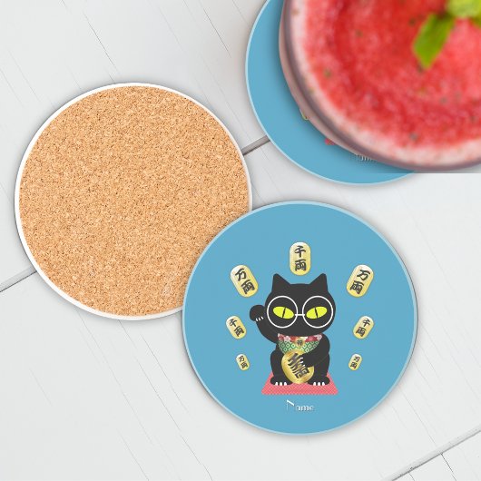 Dessous De Verre En Grès Maneki Neko Lucky Poilue Sandstone