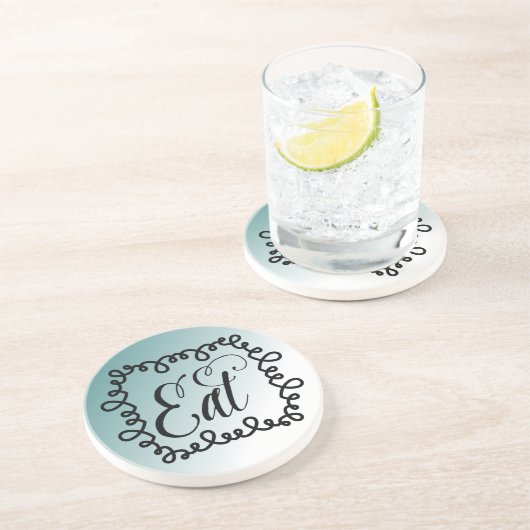 Dessous De Verre En Grès Mange Bleu (Côté)