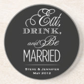 Dessous De Verre En Grès Mange, Bois, Sois Marié (Devant)