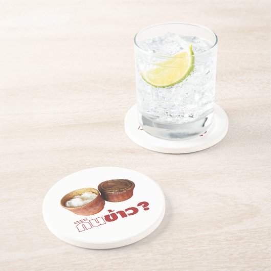 Dessous De Verre En Grès Mange Du Riz ? [Gin Khao ? ] ... Thai Lao Isan (Côté)