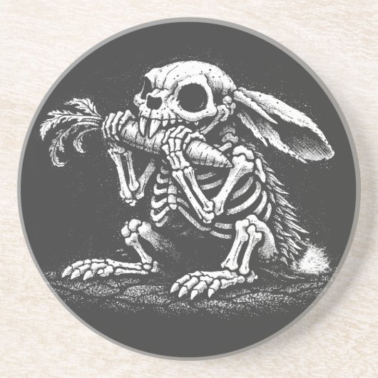 Dessous De Verre En Grès Manger des légumes – Lapin mort par BurnsInHell (Devant)