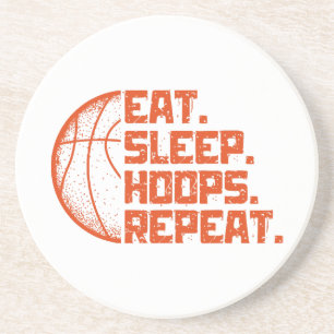Dessous De Verre En Grès Manger Dormir Hoops Répéter Basketball Citations D