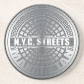 Dessous De Verre En Grès Manhole Covers Manhattan (Devant)