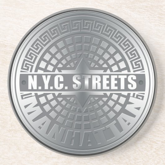 Dessous De Verre En Grès Manhole Covers Manhattan (Devant)