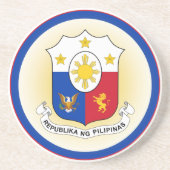 Dessous De Verre En Grès Manteau des Philippines forme de cercle (Devant)