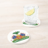 Dessous De Verre En Grès Manteau du Haïti des bras (Côté)