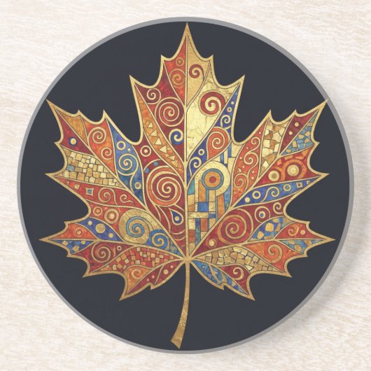 Dessous de verre en grès MAPLE LEAF : Art nouveau (Devant)
