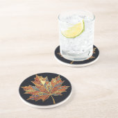 Dessous de verre en grès MAPLE LEAF : Art nouveau (Côté)