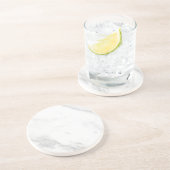 Dessous De Verre En Grès Marbre Blanc (Côté)