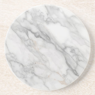 Dessous De Verre En Grès Marbre Blanc