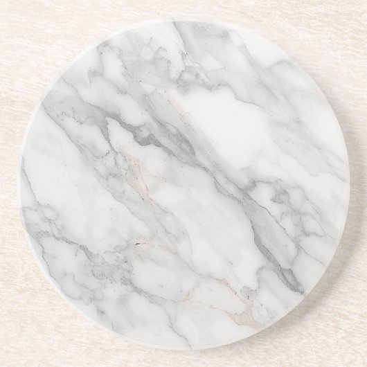 Dessous De Verre En Grès Marbre Blanc (Devant)