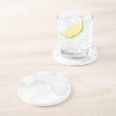 Dessous De Verre En Grès Marbre Blanc Moderne (Côté)
