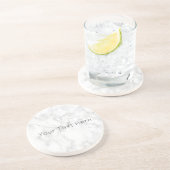 Dessous de verre en grès Marbre blanc personnalisé (Côté)