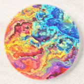 Dessous De Verre En Grès Marbre brillant et coloré (Devant)