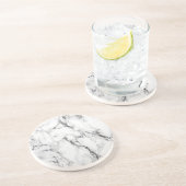 Dessous De Verre En Grès marbre noir et blanc (Côté)