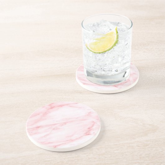 Dessous De Verre En Grès Marbre rose classique (Côté)