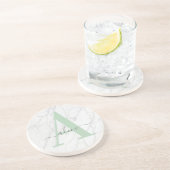 Dessous De Verre En Grès Marbre Sage (Côté)
