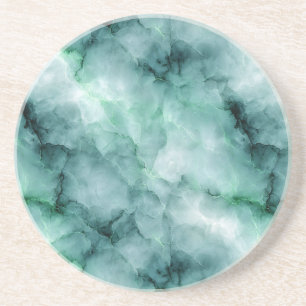 Dessous De Verre En Grès Marbre - Texture semblable en vert menthe clair