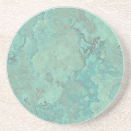 Dessous De Verre En Grès Marbre turquoise Abstrait (Devant)