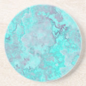 Dessous De Verre En Grès Marbre turquoise Abstrait (Devant)