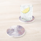 Dessous De Verre En Grès Marbre Violet et Or (Côté)