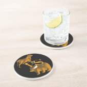 Dessous De Verre En Grès Marché haussier contre marché baissier (Côté)
