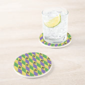 Dessous De Verre En Grès Mardi Gras Arlequin Fleur De Lis (Côté)