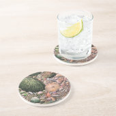 Dessous De Verre En Grès Marées basses peinture originale (Côté)