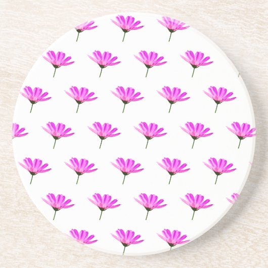 Dessous De Verre En Grès Marguerite rose (Devant)
