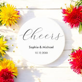 Dessous De Verre En Grès Mariage Chefs Simple Noir Blanc