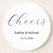 Dessous De Verre En Grès Mariage Chefs Simple Noir Blanc (Devant)