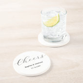 Dessous De Verre En Grès Mariage Chefs Simple Noir Blanc (Côté)