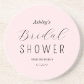 Dessous De Verre En Grès Mariage Chic Rose Noir (Devant)