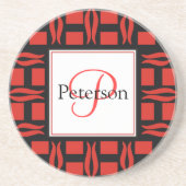 Dessous De Verre En Grès Mariage contemporain de monogramme (Devant)