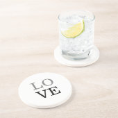 Dessous De Verre En Grès Mariage d'amour de script noir gris (Côté)