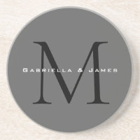 Mariage de calligraphie gris-noir monogramme