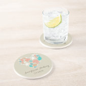 Dessous De Verre En Grès mariage de plage avec des coquillages (Côté)