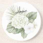 Dessous De Verre En Grès Mariage floral d'hydrangea de plage Tropical Aloha (Devant)