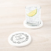 Dessous De Verre En Grès Mariage floral élégant (Côté)
