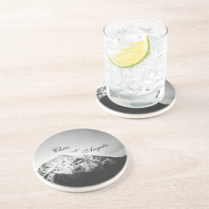Dessous De Verre En Grès Mariage noir et blanc sous les montagnes